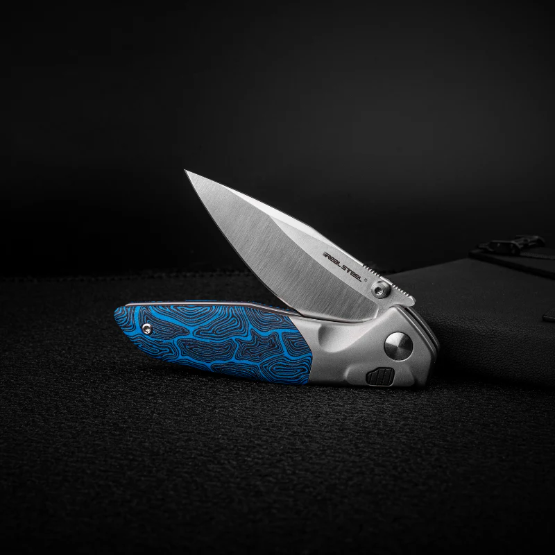 Hoeft | S35VN | Titanium & Blue Damascus G10 - Image 5